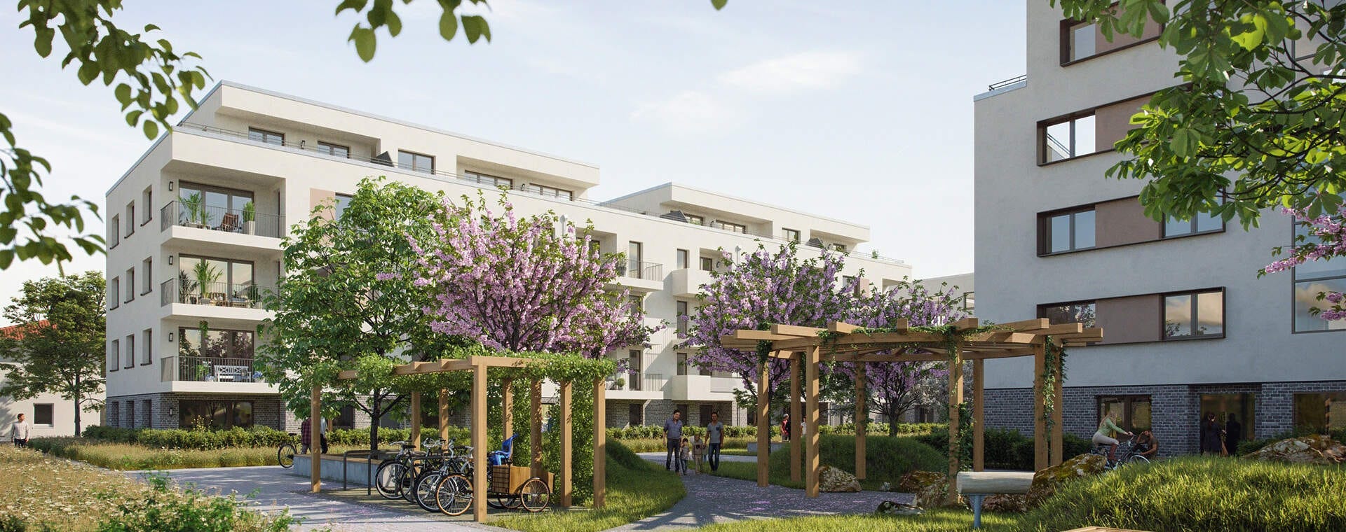 Visualisierung der Eigentumswohnungen vom Neubauprojekt Im Mühlenviertel in Schorndorf