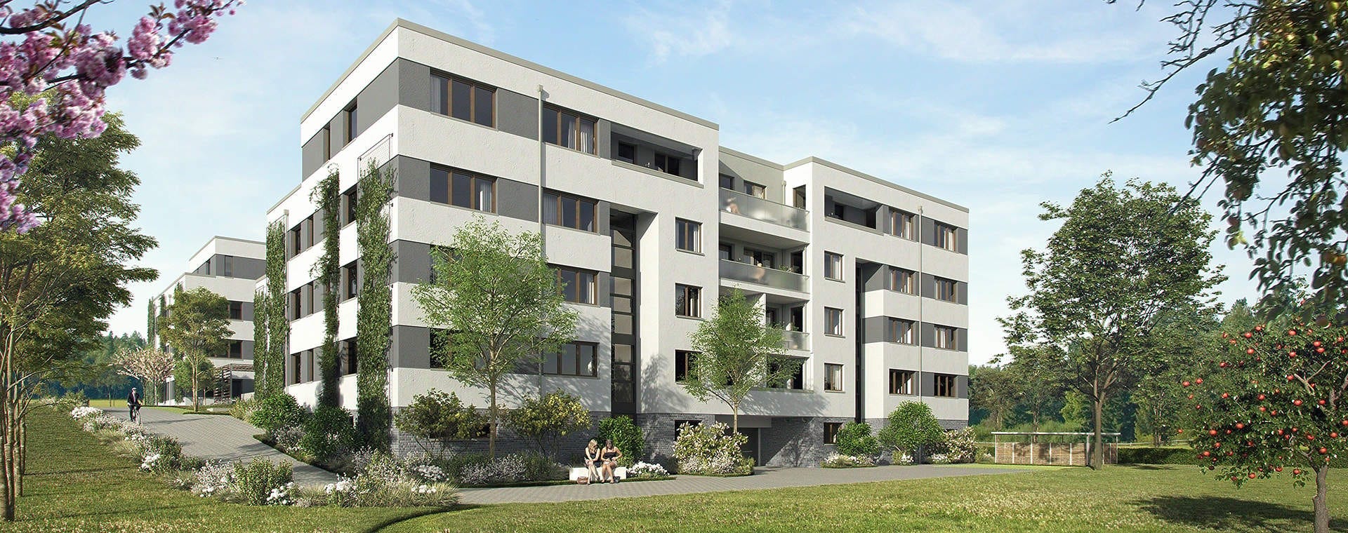 Ein Blick in unser Neubauprojekt Kronberger Obstwiesen in Kronberg Visualisierung der Eigentumswohnungen vom Neubauprojekt Kronberger Obstwiesen in Kronberg