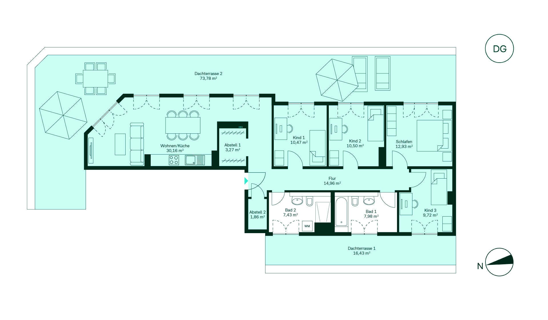 Komfortabler Grundriss Grundriss der Eigentumswohnung im Projekt Parkstadt Karlshorst 10