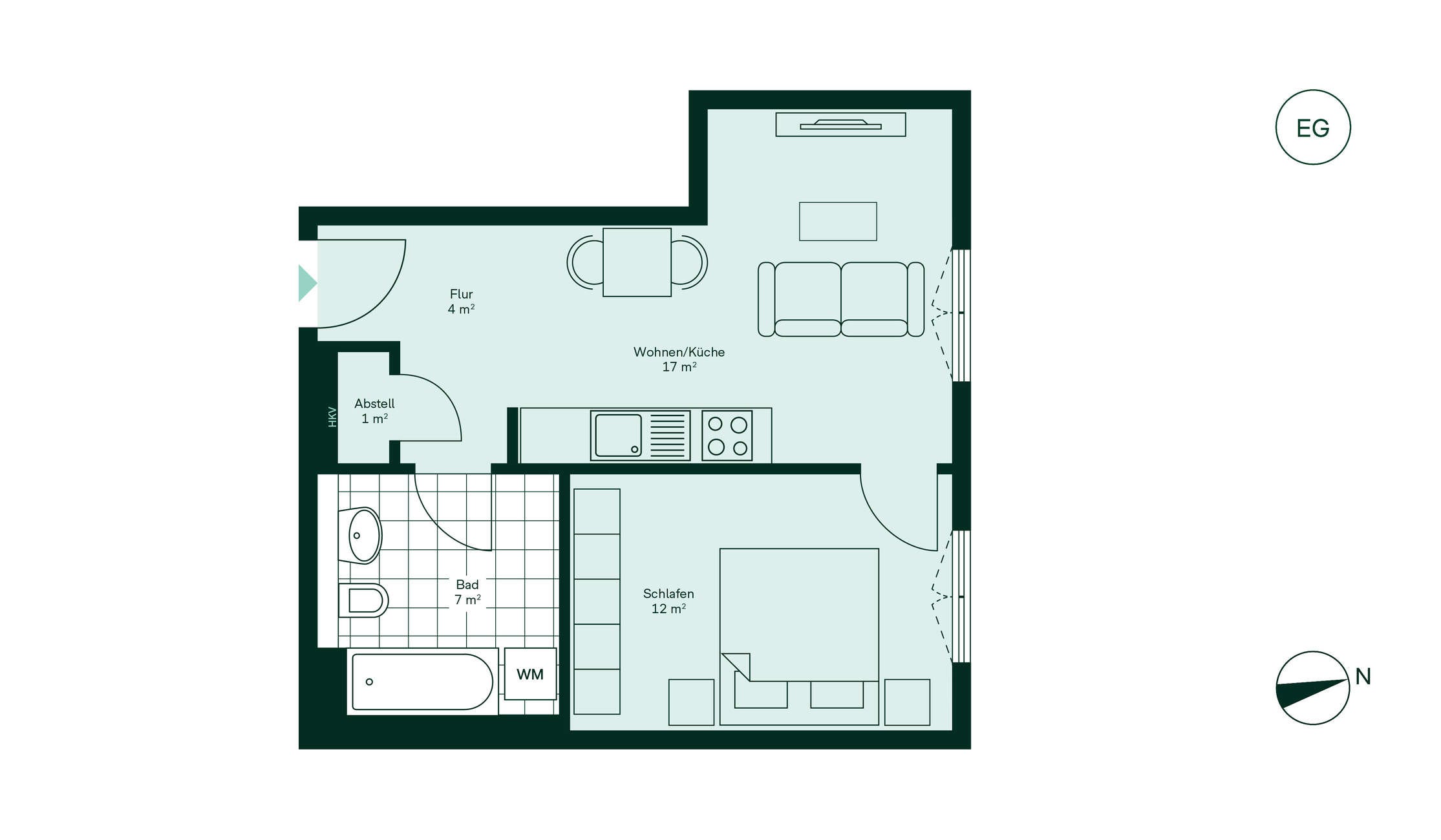 Grundriss der Eigentumswohnung 020 im Projekt Parkstadt Karlshorst 10