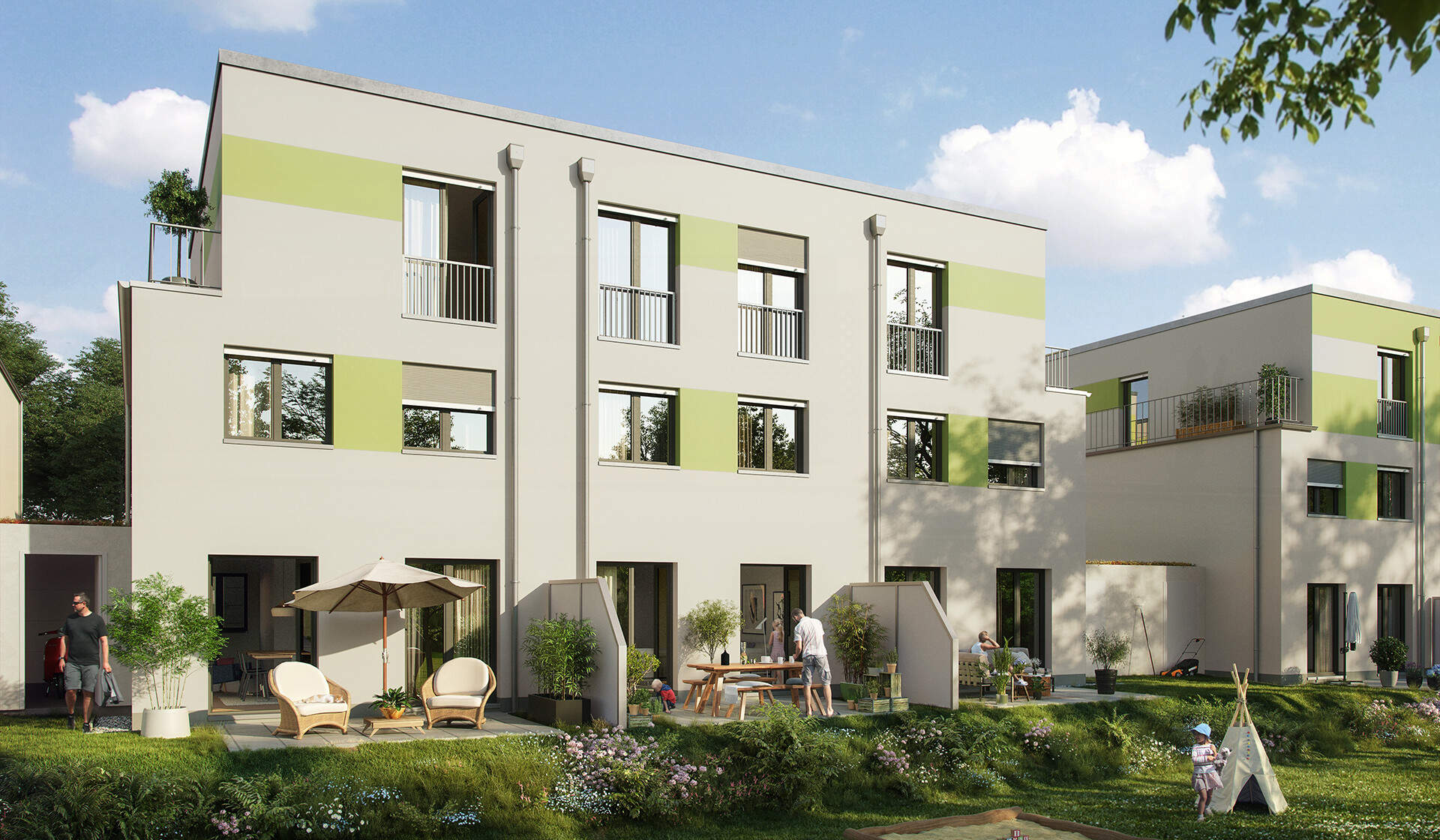 Visualisierung von neu gebauten Häusern in Hattingen