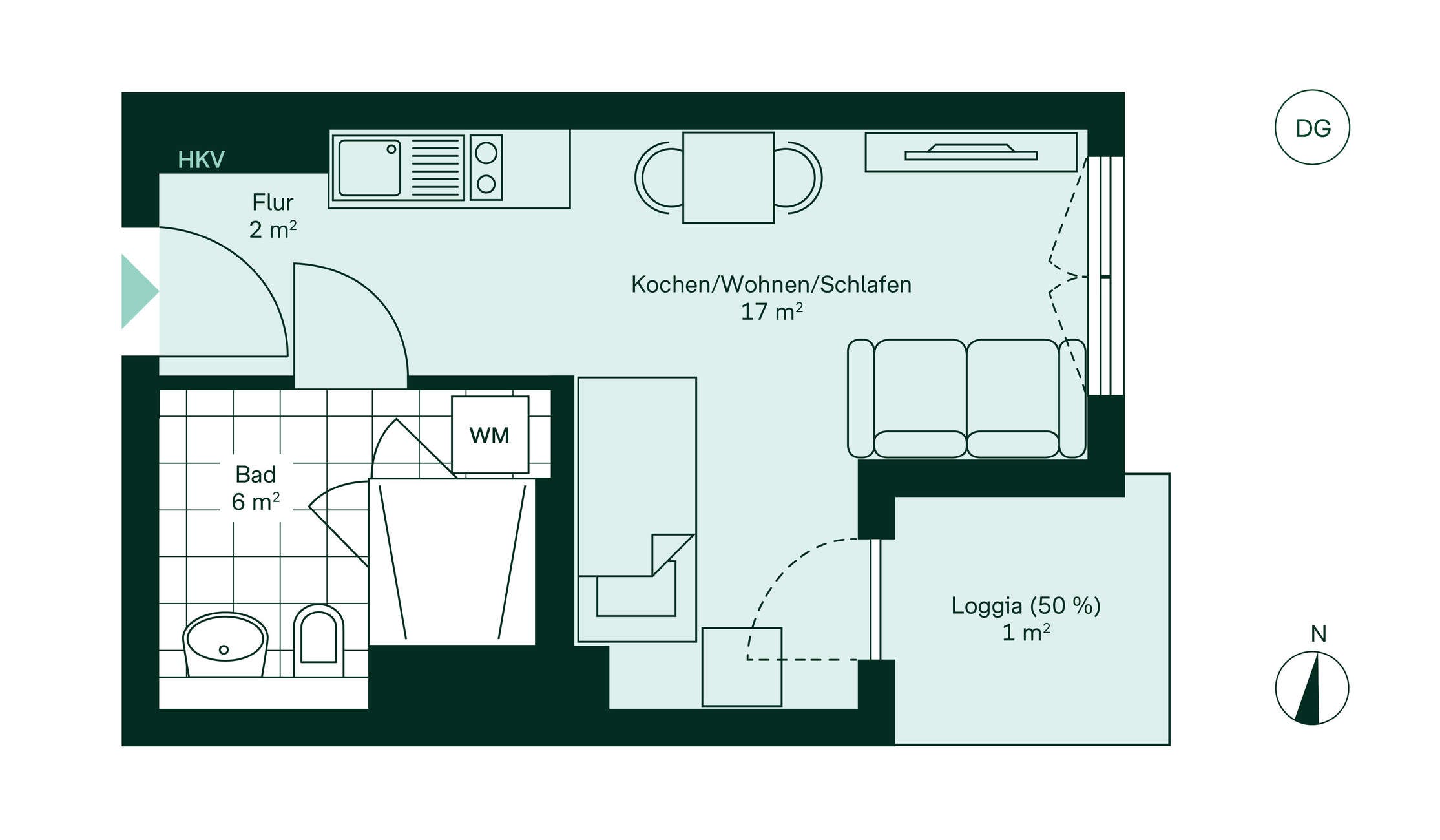 Komfortabler Grundriss Grundriss der Eigentumswohnung im Neubauprojekt Simonsveedel 2 - Wohnungen