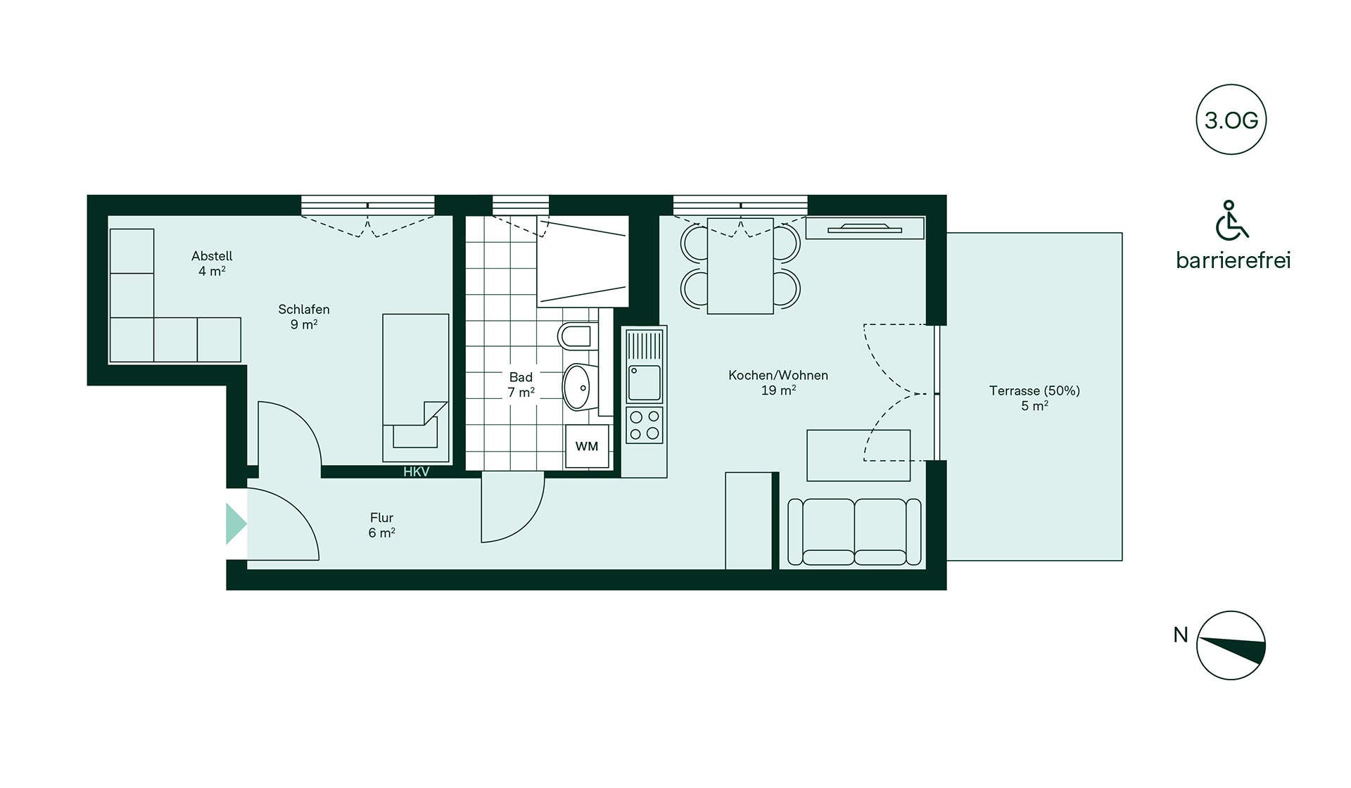 Grundriss der Eigentumswohnung im Neubauprojekt Simonsveedel 2