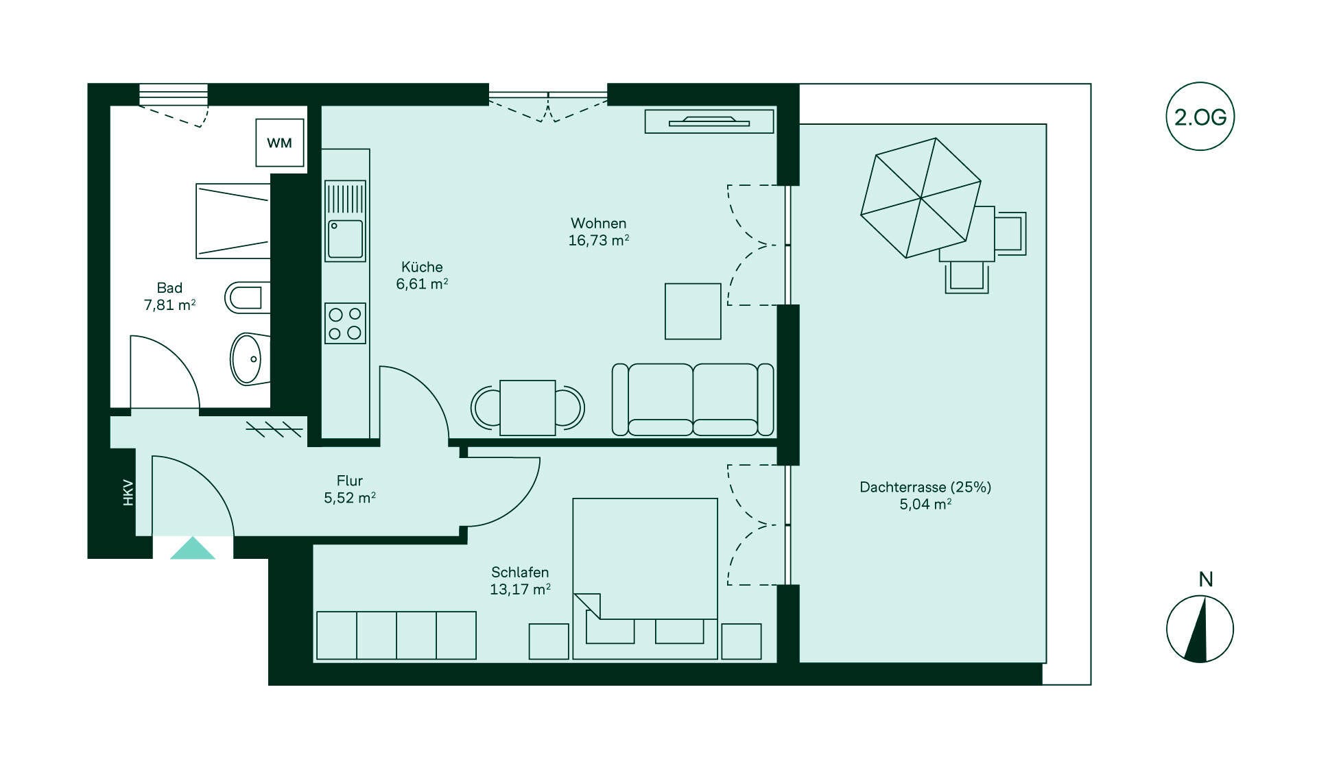 Entdecken Sie die gemütliche Wohnung im 2.OG: Flur, Küche, Wohnzimmer, Schlafzimmer, Bad, Dachterrasse. Perfekt für Ihr neues Zuhause!