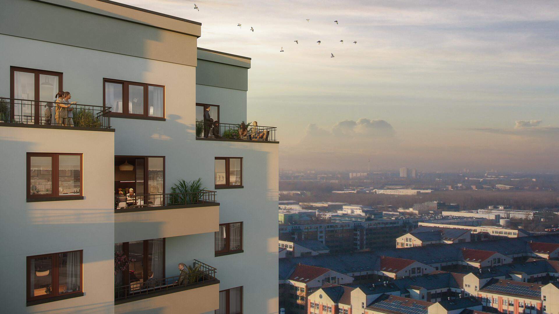 Außenansicht eines Neubauprojektes von Bonava in Marzahn.