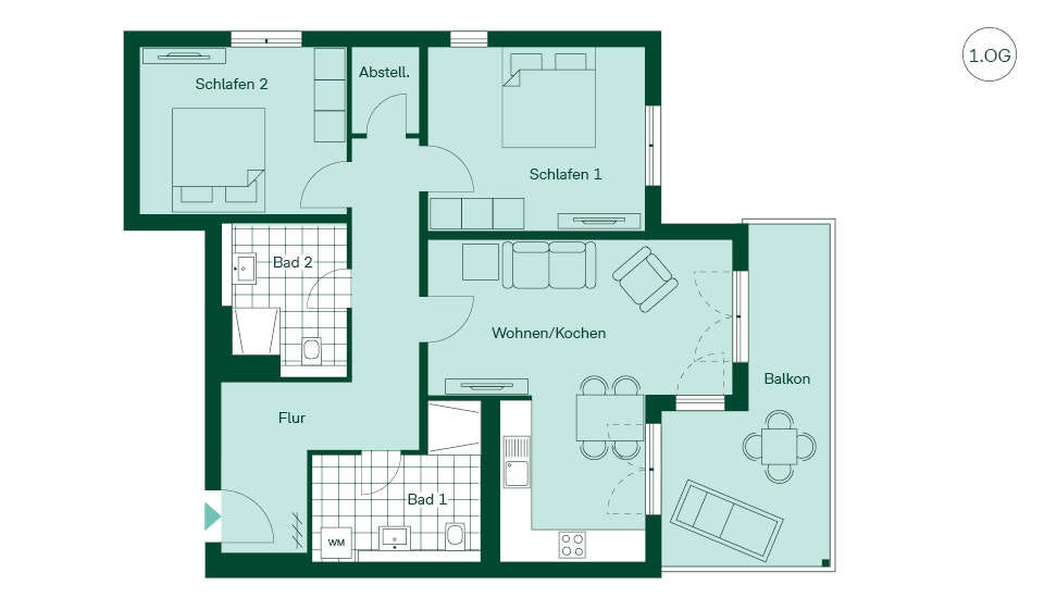 Grundriss der Ferienwohnung 06.09 Kiefernhain-Grundriss-7030106